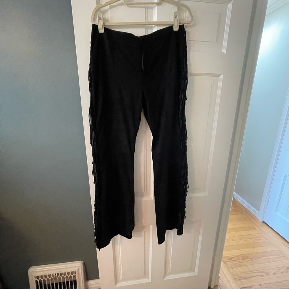 Zara Real Suede Fringe Pants